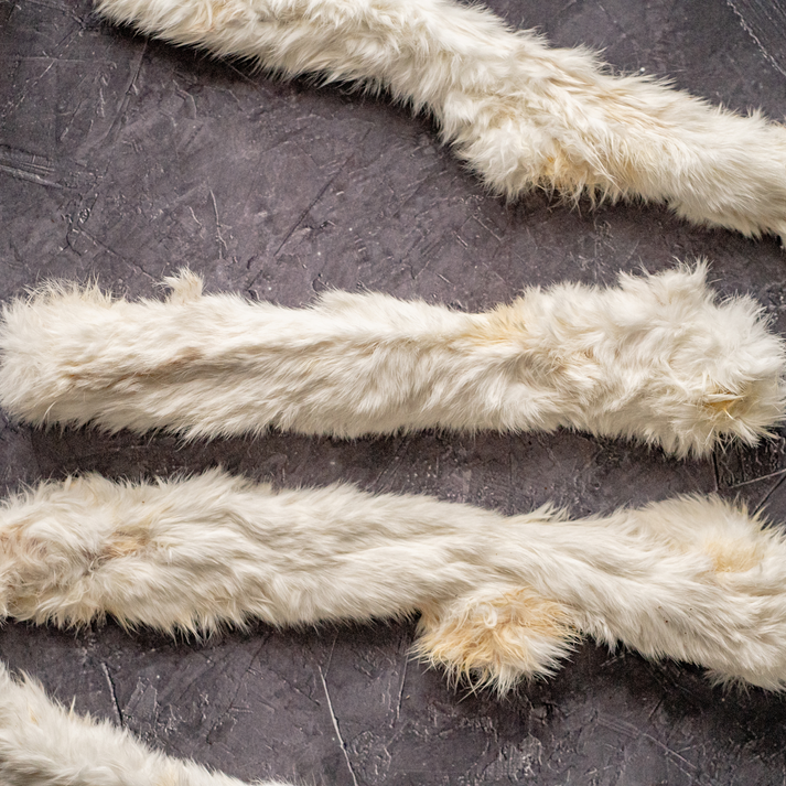 100% Natural Dog Treat - Rabbit Skin – PEAK II PEAK NATURALS